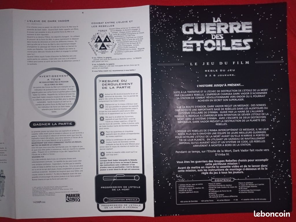 Jeu De Société Star Wars Parker 1996 Avec Cassette VHS – Bon état, Complet, Occasion