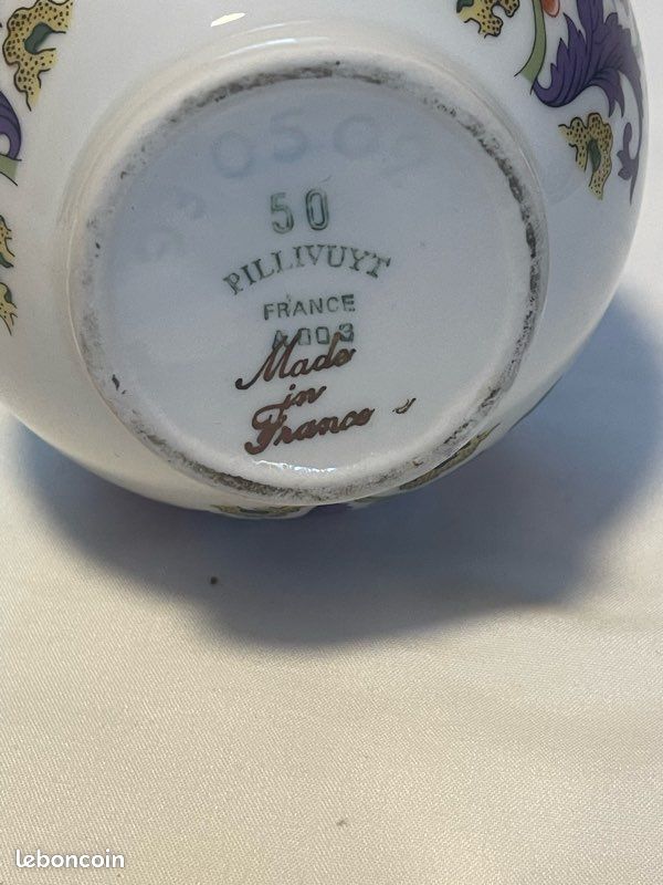 Lampe berger en porcelaine R Made in France PB Parfum Diffuseur Décor paon
