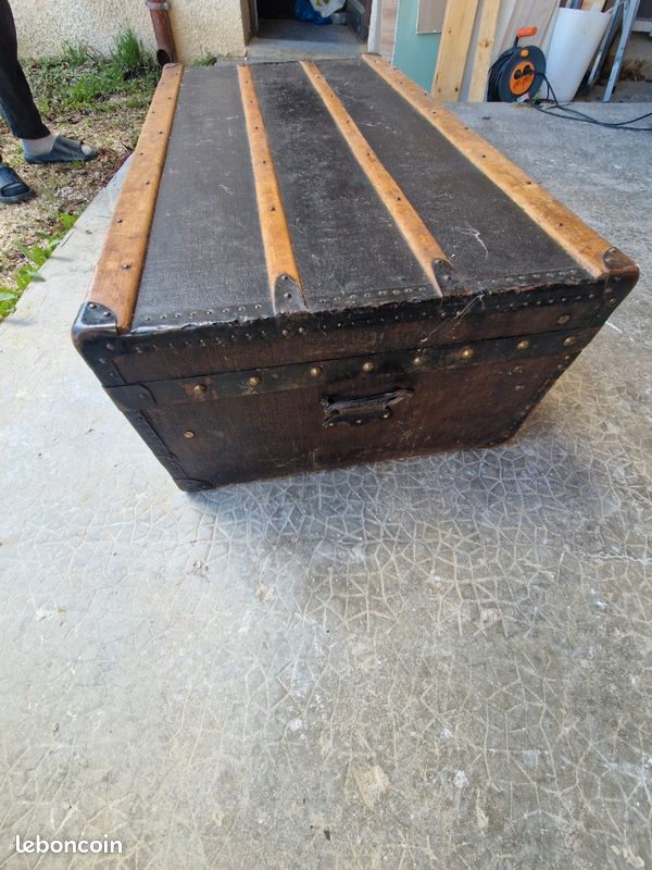 Malle rangement vintage bois (image 3)