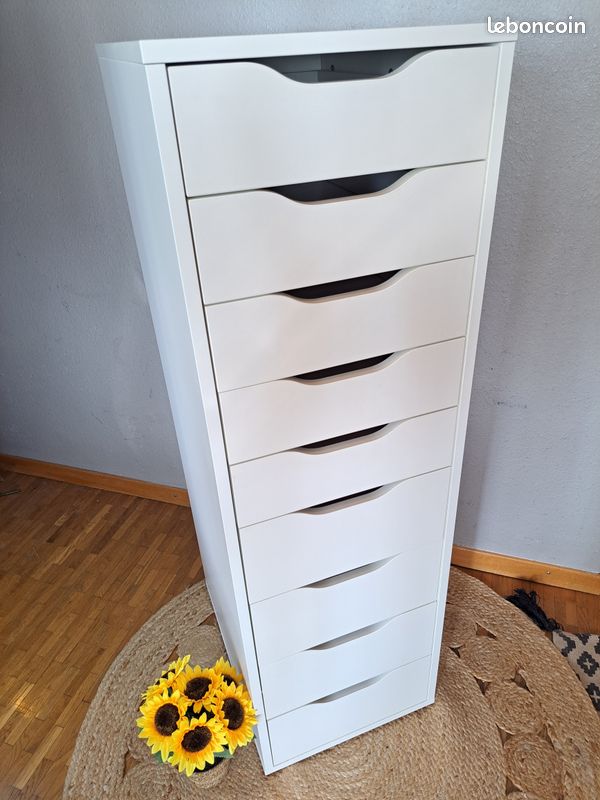 Caisson de rangement ALEX Ikea 9 tiroirs Blanc (image 2)