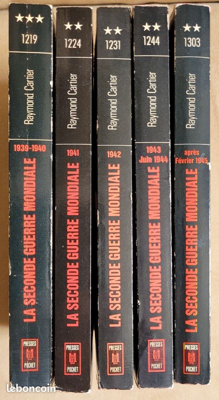 MILITARIA Vends Raymond CARTIER - La Seconde Guerre Mondiale (5 volumes) - Presses Pocket (image 3)