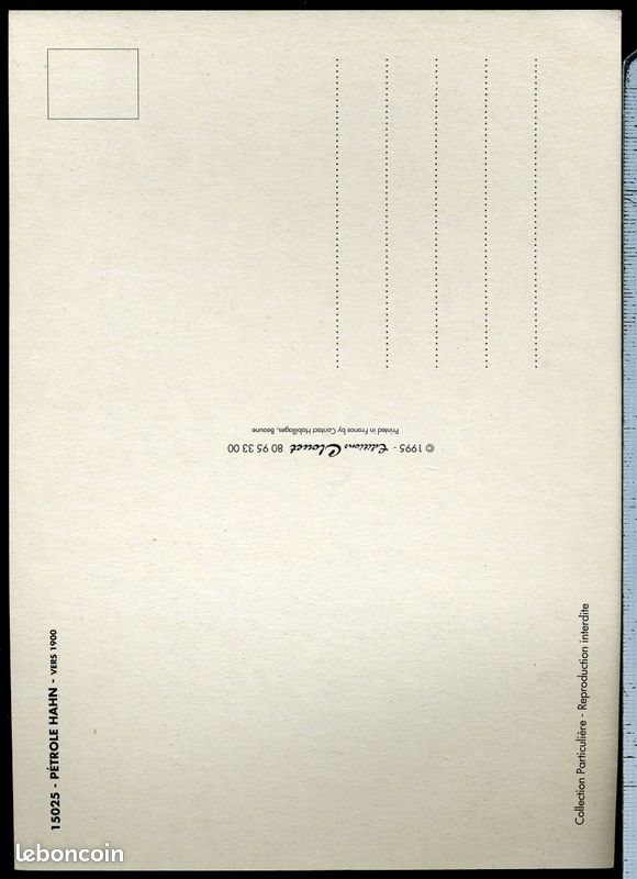 Carte postale grand format petrole hahn Collection