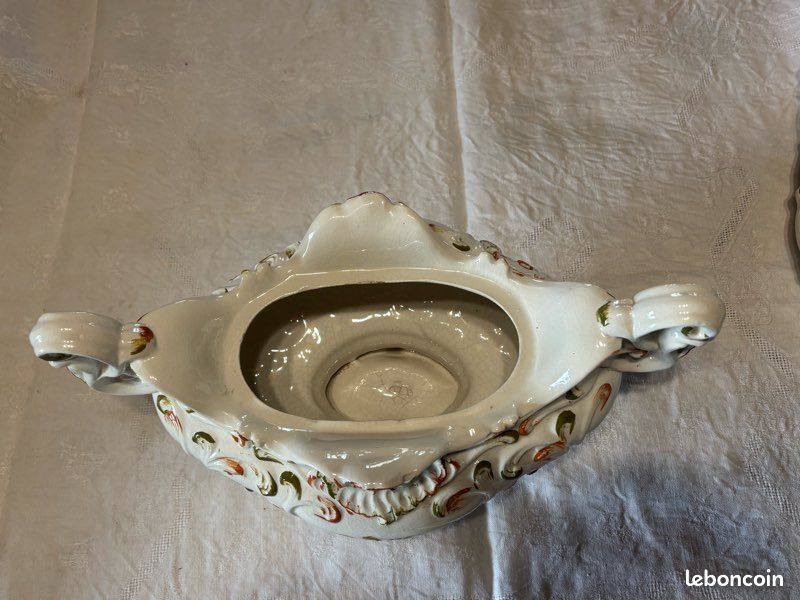 Titre : Coupe centre de table + plateau en céramique – Bassano Italie – style baroque (image 4)