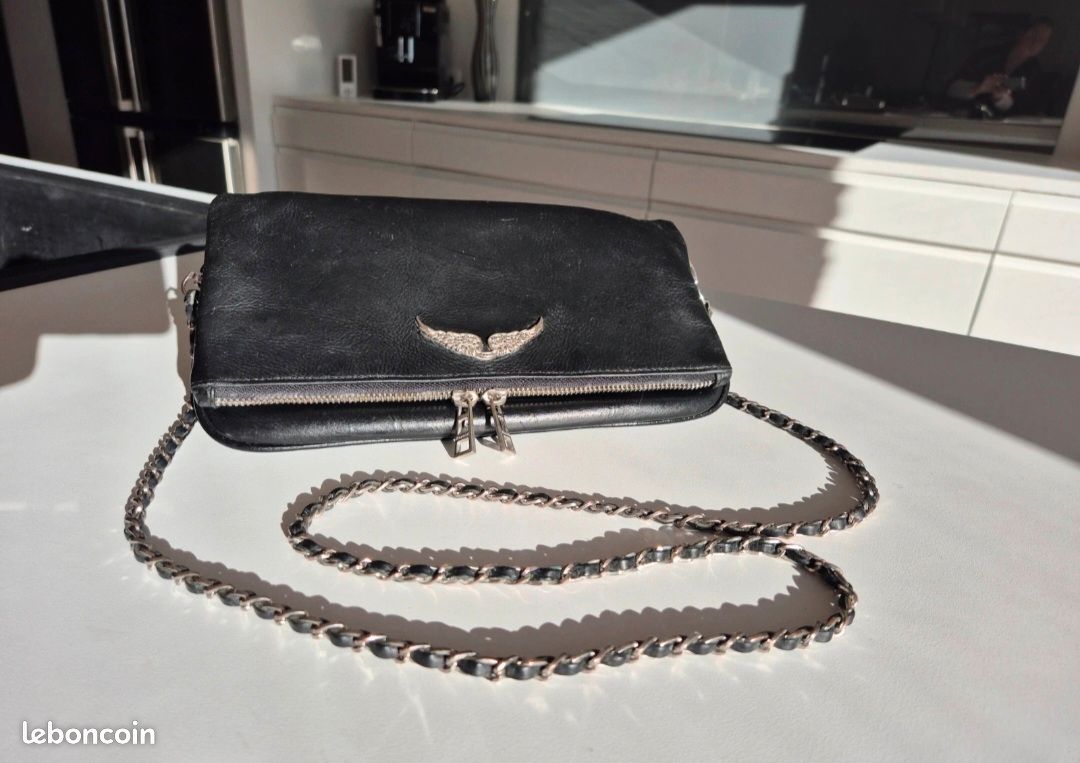 Sac Bandoulière Zadig & Voltaire En Cuir Noir – Pour Femme – Fermeture éclair – Neuf Sans étiquette