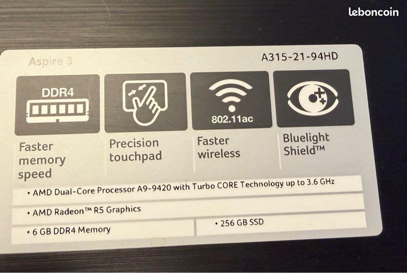 PC portable ACER Aspire 3 A315 (image 4)