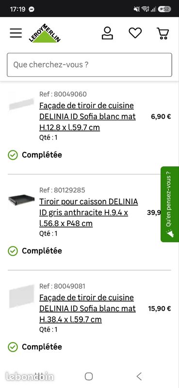 Îlot centrale de cuisine + 2 tabourets (image 6)