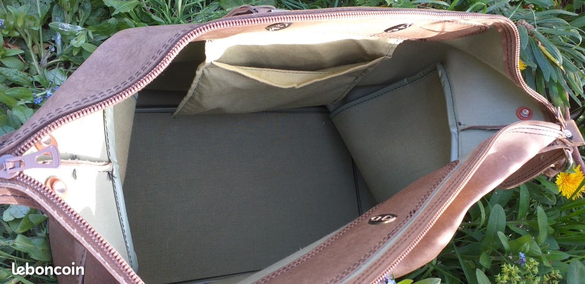 Sac week-end en toile et en cuir - Sac Bandoulière
