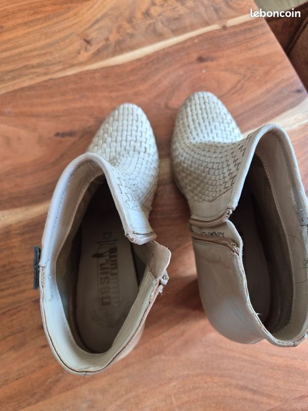 Vends bottines crèmes neuves "désir de fuite" pointure 38 (image 4)