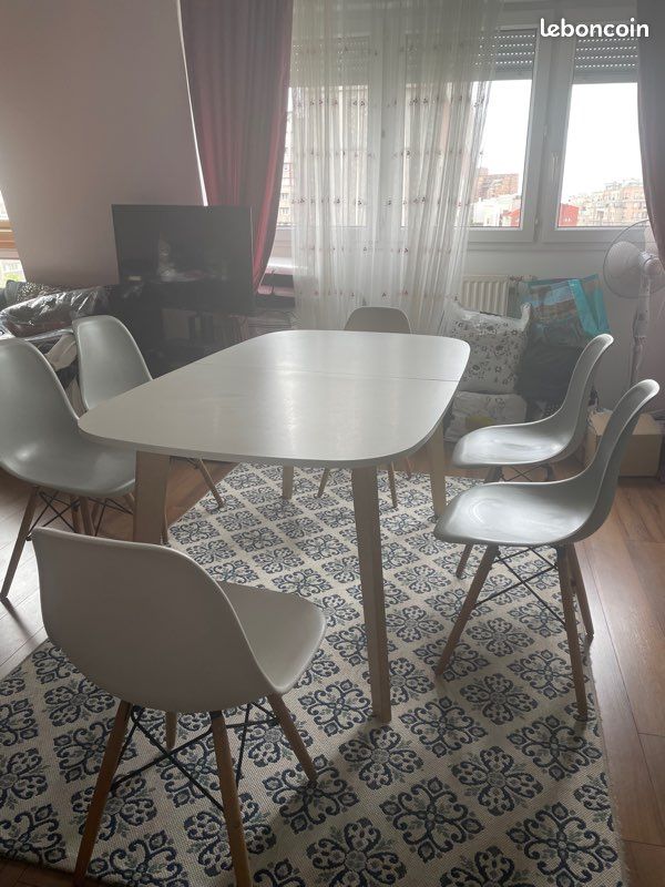 Table de salle à manger extensible scandinave (image 1)