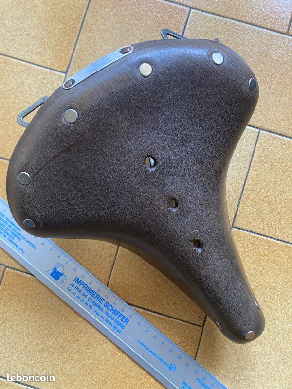 Selle Vélo Vintage Brooks B66S – Cuir Marron, Modèle à Ressorts, Avec Tige GT