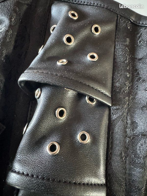 Corset gothique dark steampunk noir (image 2)
