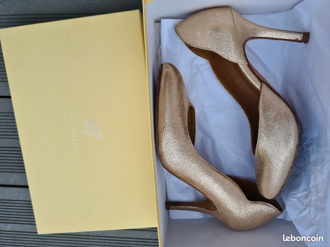 Glitter Bobbies DorÃ© Chaussure Mariage Femme Bobbies Escarpins