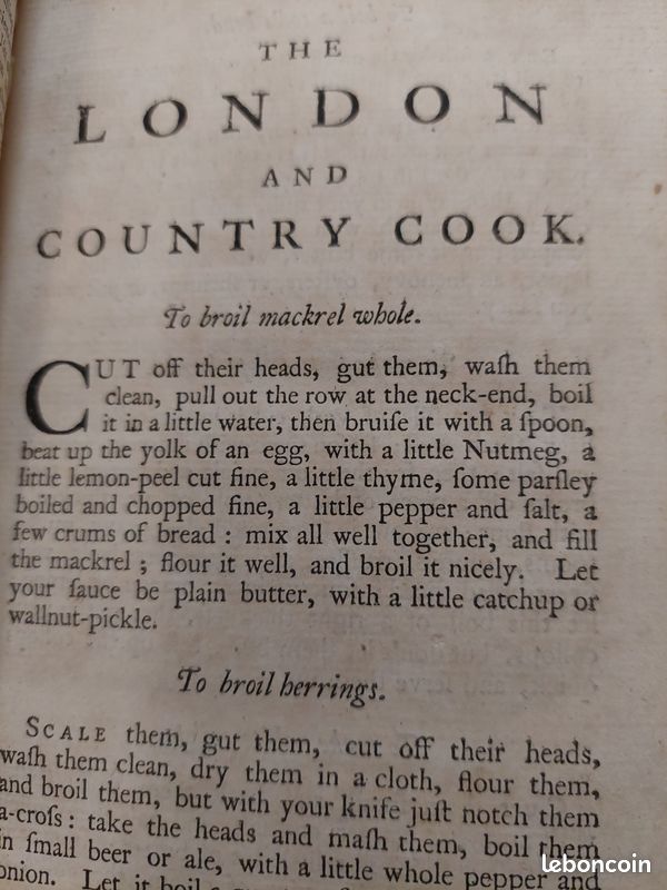 London and Country Cook 1749 (ancien livre de cuisine) (image 2)