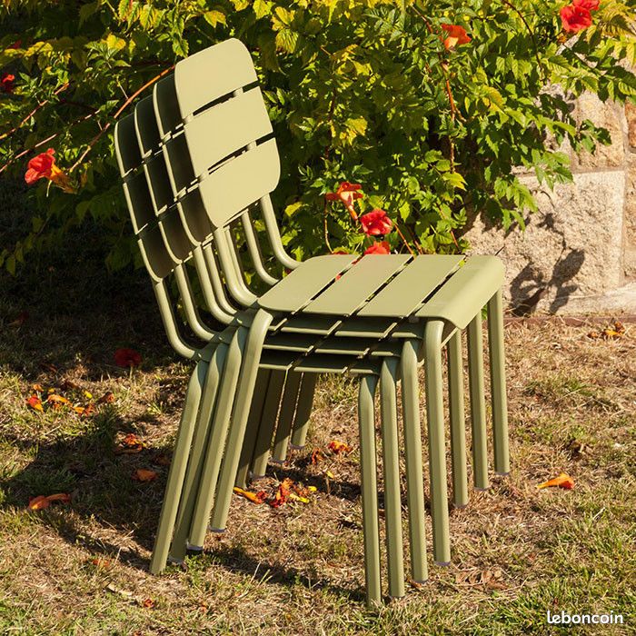 Chaise de jardin empilable aluminium - Alicante - L.55 x l.42 x H.85 cm (image 4)