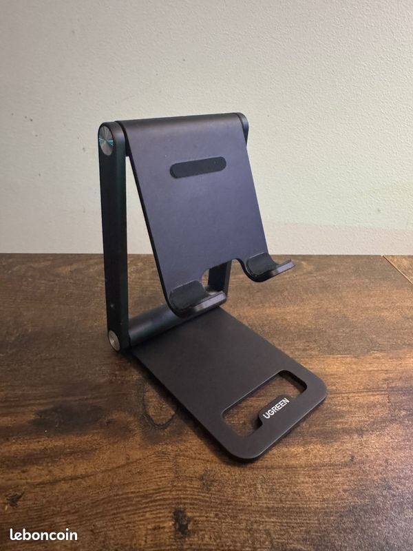 Support Téléphone Bureau UGREEN Pliable Aluminium - Compatible IPhone, Samsung, Pixel (Noir)