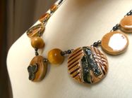 Collier Vintage Années 70 - Métal Et Résine - Réf. J239bis - Occasion Bon état