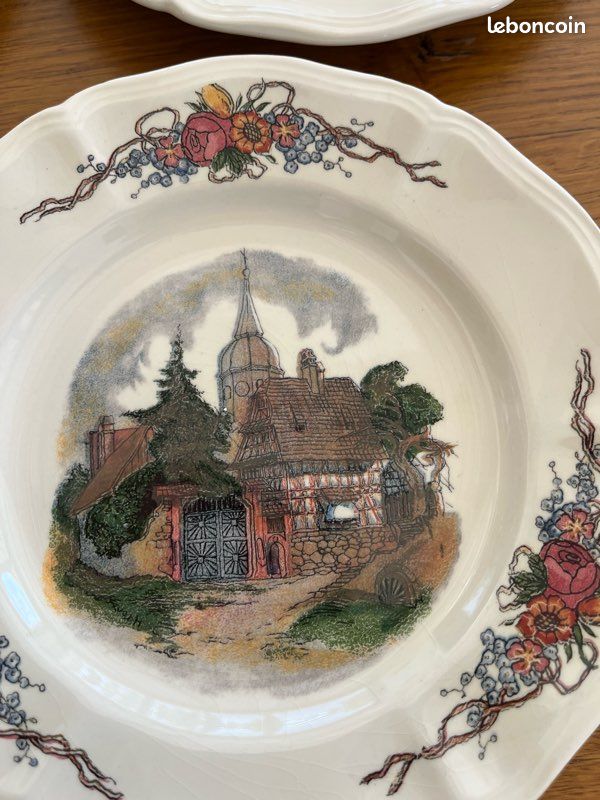 Assiettes plates,faïencerie Sarreguemines, modèle Obernai (image 5)