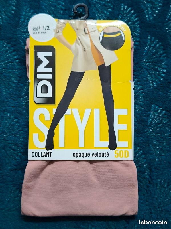 Lot De 2 Collants Vintage DIM Taille 1 Moyen – Couleur Tabasco – Style Filet – Neuf Avec étiquettes