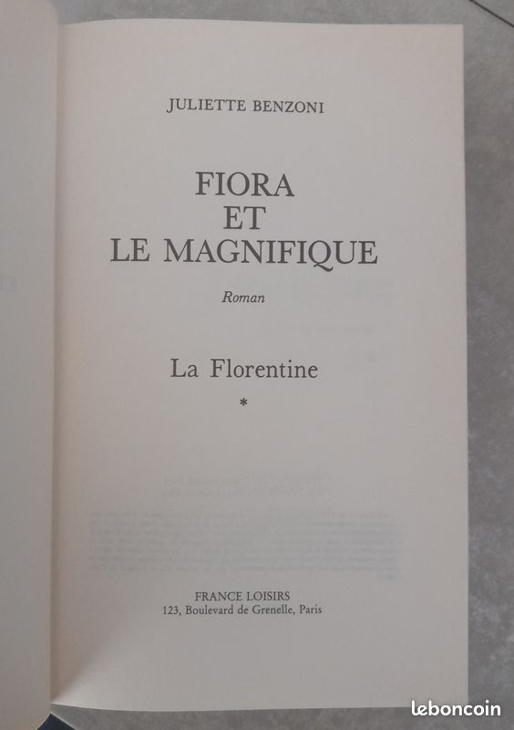 La Florentine tome 1 - Fiora et le magnifique de Juliette Benzoni (image 1)