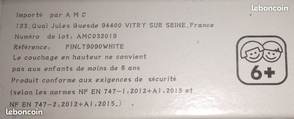 2 lits mezzanine blanc avec échelle neuf pour enfant servis 1 mois (image 3)