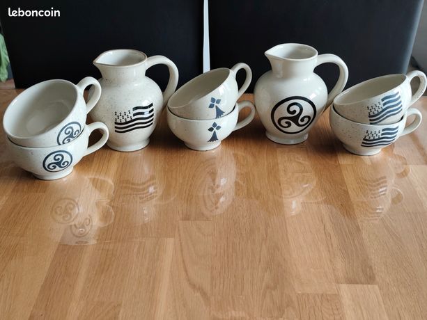 lot de 2 tasses (bolée) à cidre TY BREIZH - 10,5 cm - vintage