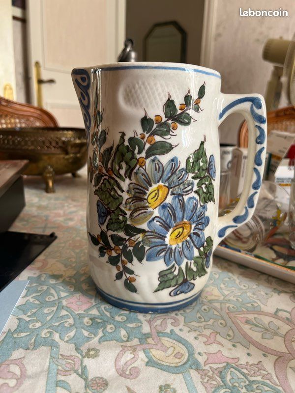 Set Théière Et Tasse En Céramique Vintage - Pichet 460 Ml Avec Couvercle Liège + Tasse 110 Ml - Rouge