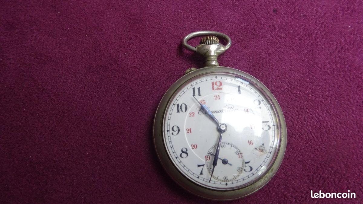 Montre à Gousset Ancienne En Argentan - Chronomètre Mécanique 1900, à Réviser