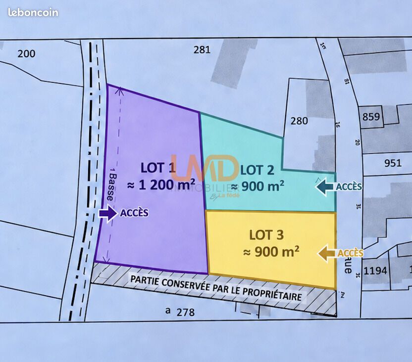 Terrain 900 m² Villeneuve-La-Comtesse · 25 000 €