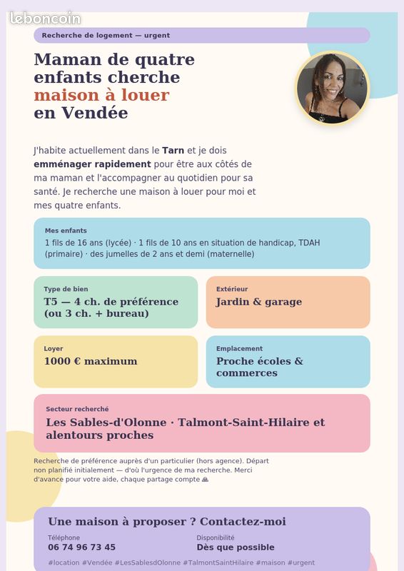 Maison 5 pièces 95 m² · à Les Sables-d'Olonne · 95 m² · 1 000 €/mois