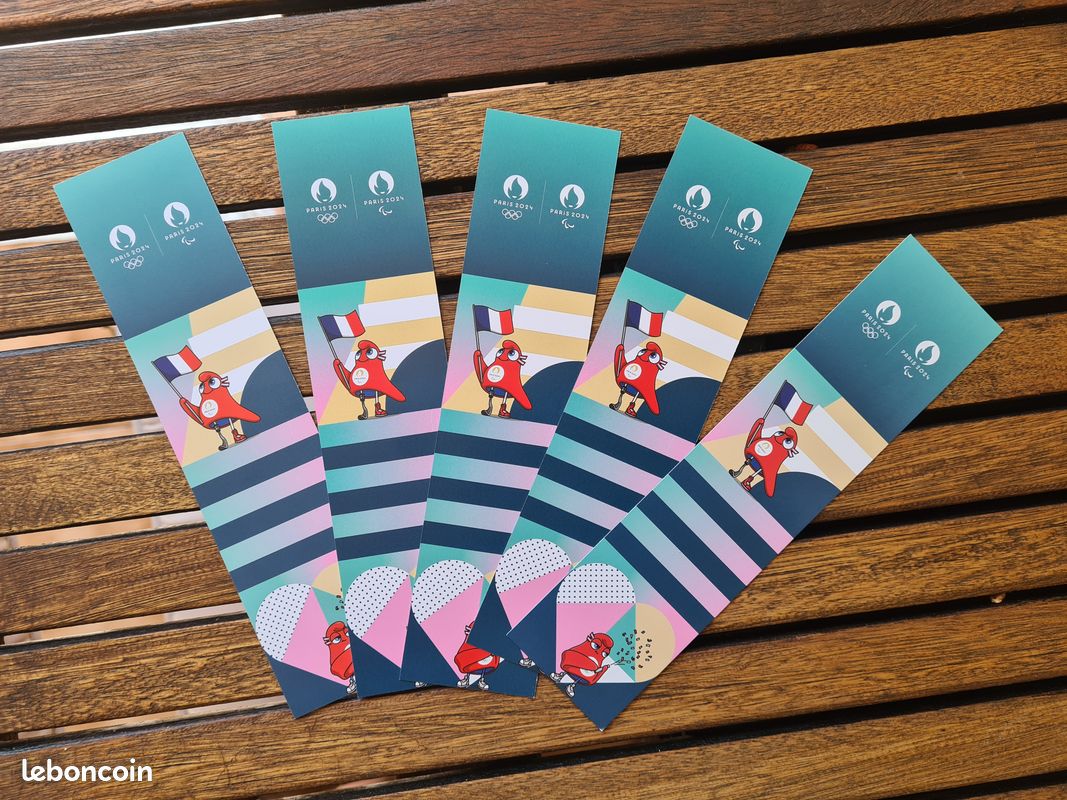 Lot 2 Marque pages & 2 stickers Jeux olympiques Paris 2024 - Collection Lot 2 Marque pages & 2 stickers Jeux olympiques Paris 2024 - Collection