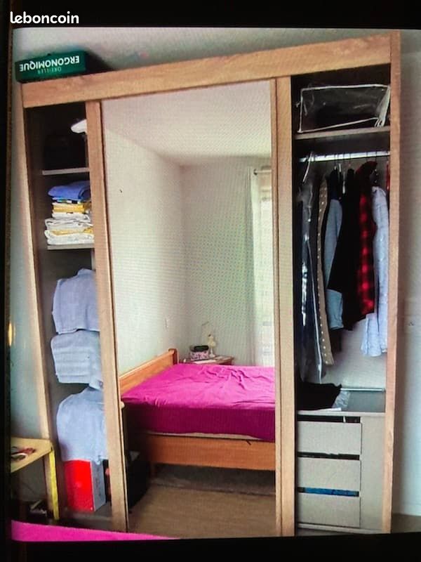 Armoire impériale bois couleur chêne avec penderie (image 1)