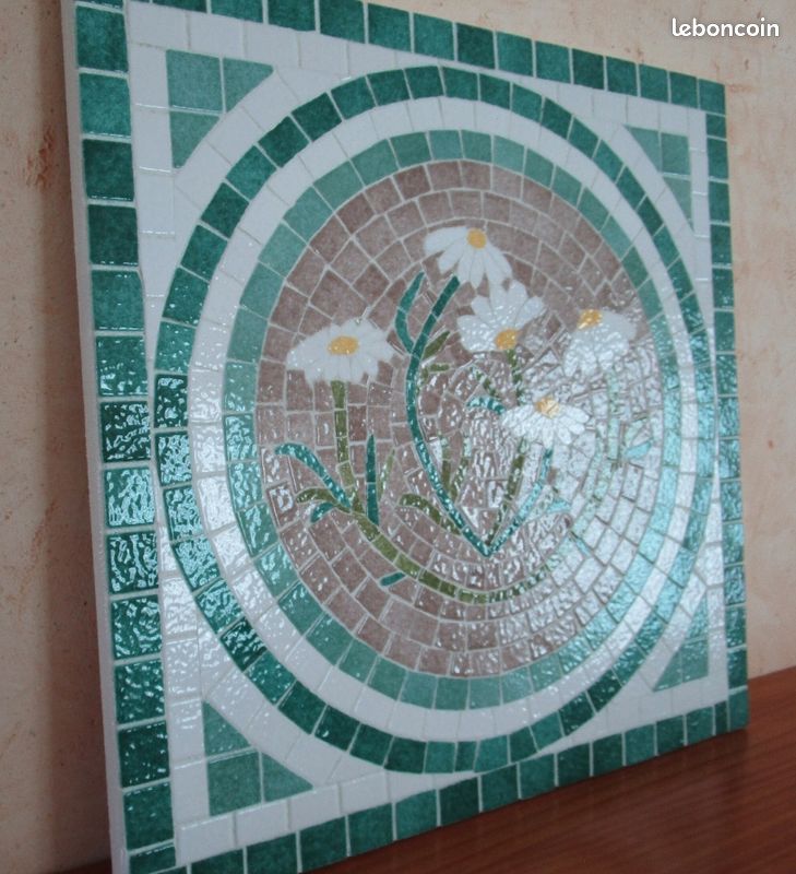 Tableau en mosaïque camomille thème botanique (image 4)