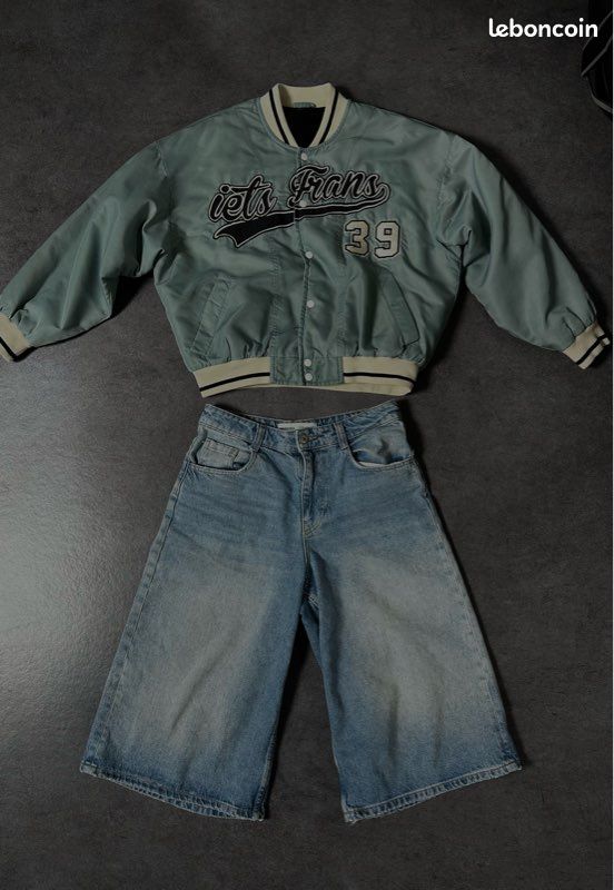 Iets Frans Denim Varsity Jacket Urban Outfitters Iets Frans Blue Denim