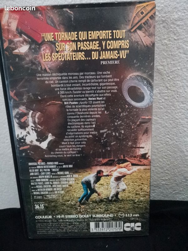 VHS Twister de Jan de Bont avec Helen Hunt et Bill Paxton film 1996 (image 2)