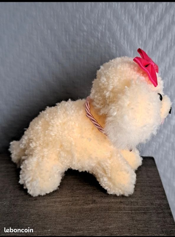 Peluche chien blanc en laine (image 4)