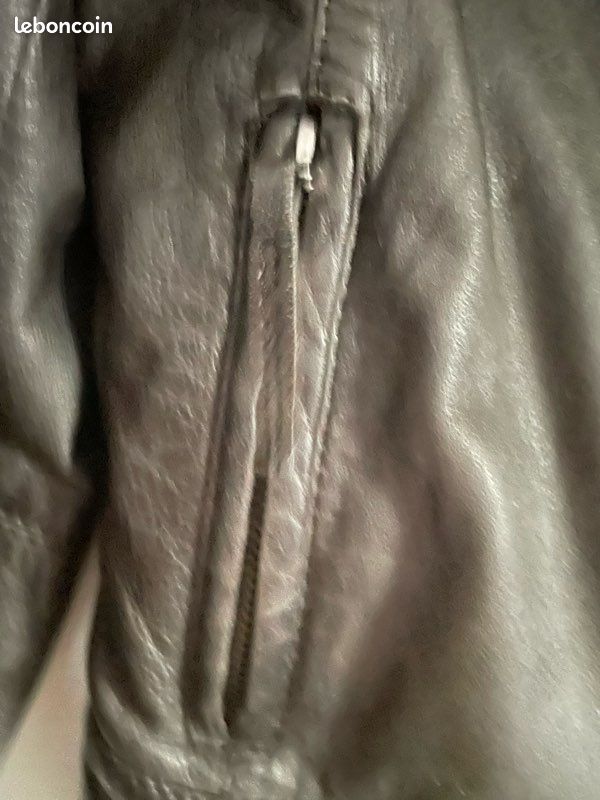 Veste cuir marron femme (image 3)