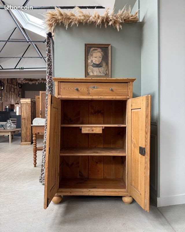 Buffet haut ancien campagne chic (rénové) (image 2)