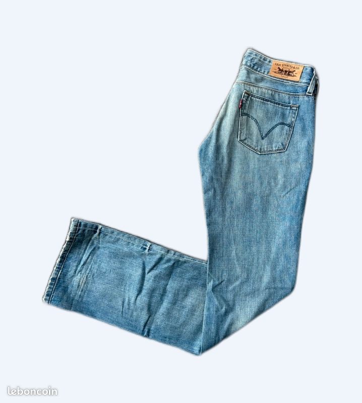 JEAN LEVI'S 257 FEMME DROIT BLEU STONEWASH - TAILLE W29 L32 - OCCASION TRÈS BON ÉTAT