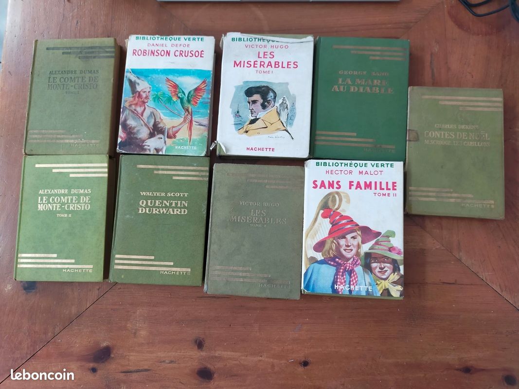 Lot de 9 livres anciens bibliothèque verte (image 1)