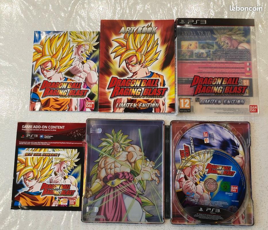 DBZ DRAGON BALL Z Raging Blast Limited Edition steelbook Playstation 3 PS3 TBE EUR 75,00 - FR