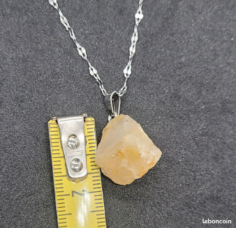 Pendentif Pierre Naturelle – Chaine acier inoxydable – Neuf – 6 (image 7)