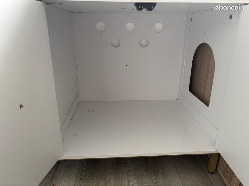 Meuble de litière caché + 2 bacs à litières (image 6)