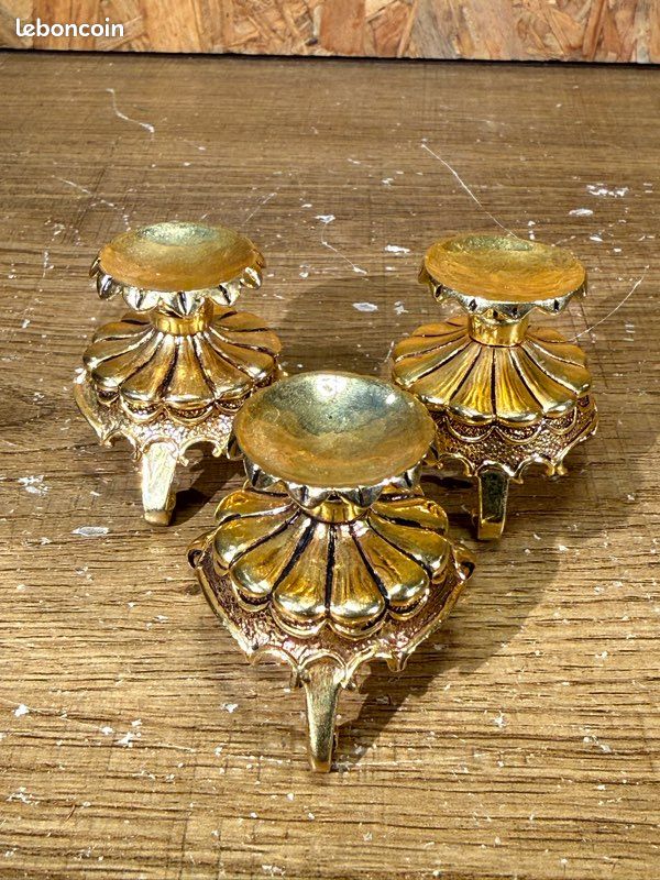 Lot 3 socles présentoirs œuf House of Fabergé Franklin Mint dorés vintage (image 4)