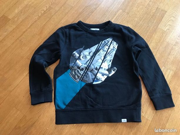 Pull Garçon GAP Taille 8-10 Ans Blanc – Coton, Très Bon état D'occasion