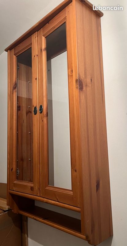 étagère murale vitrine en bois LEKSVIK IKEA (image 2)