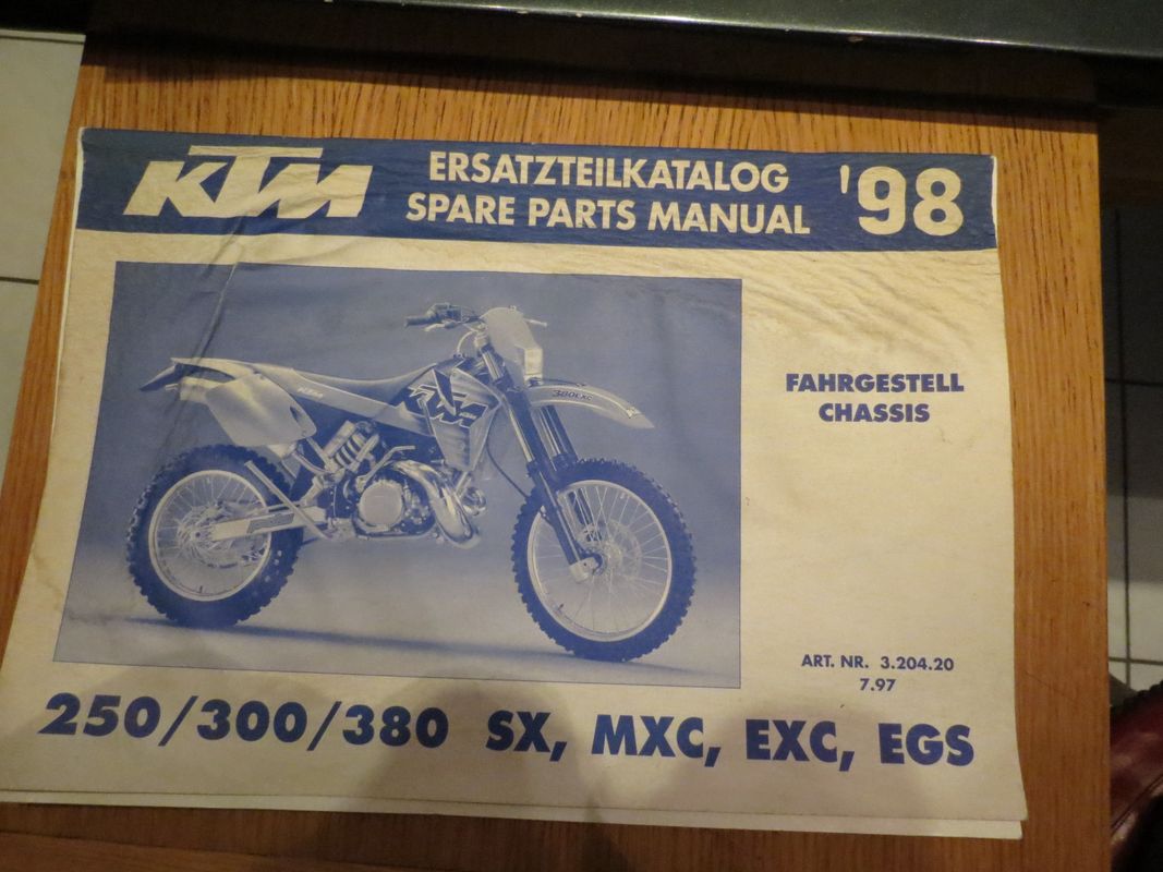 ersatzteilkatalog spare parts manual 250/300/380 sx, mxc, exc