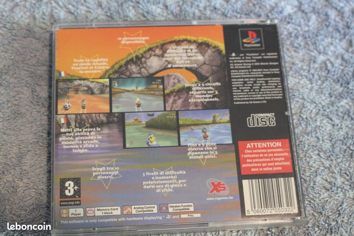 XS AIRBOAT RACING PAL FR PS1 Complet - Bon état Avec Boîtier
