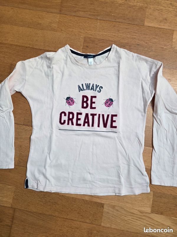 T-shirt rose pâle 10 ans (image 1)
