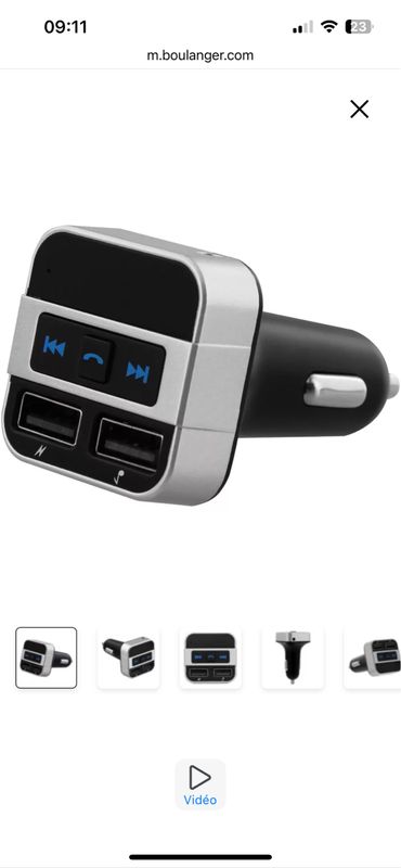 15€ sur Transmetteur FM Bluetooth, Kit Main Libre Voiture