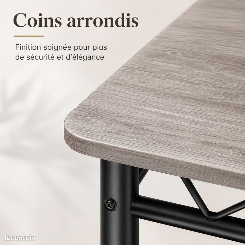 Ensemble table 2 chaises design chic minimaliste noir prestige intemporel (image 4)